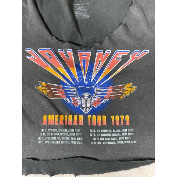 Journey 1979 Tour Crop Tee Distressed Cut Shirt L - Picture 5 of 7